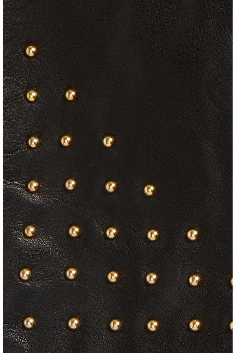 Winnie Wood Silk Lined Leather Gloves, Alternate, color, BLACK / GOLD