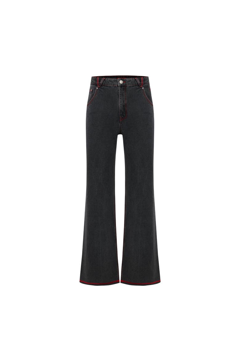 Pure Cotton Regular Fit Denim Pant, Main, color, BLACK