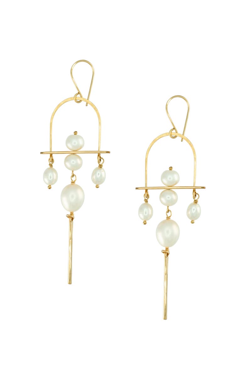 Sirena Earrings, Main, color, 14K Gold Filled / Pearl