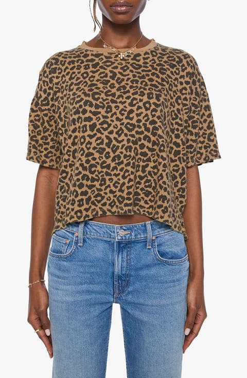 The Boxy Leopard Print Ringer T-Shirt