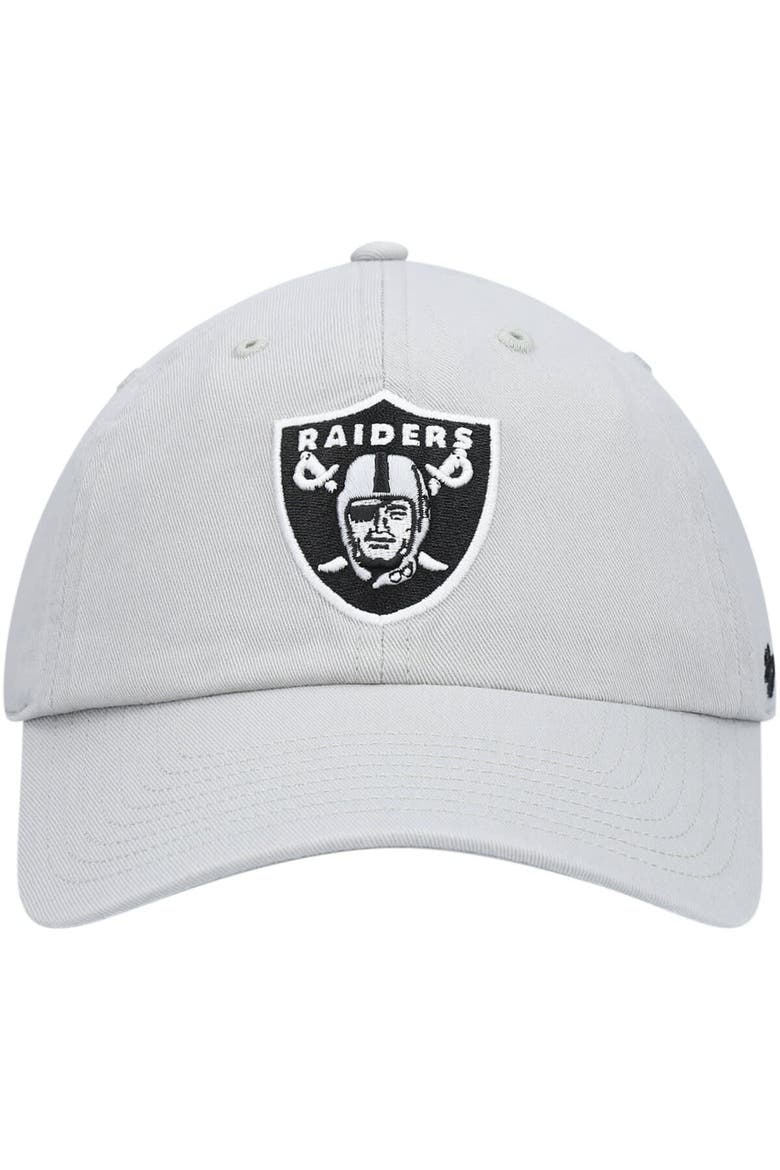 Men's '47 Gray Las Vegas Raiders Secondary Clean Up Adjustable Hat, Alternate, color, Gray