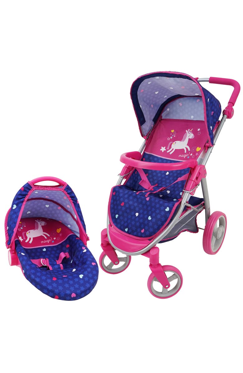 509 Unicorn 2In1 Baby Doll Car Seat & Stroller, Main, color, Multicolored