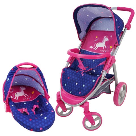 Unicorn 2In1 Baby Doll Car Seat & Stroller