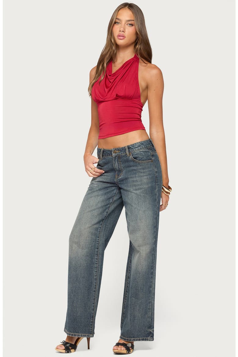 Jarla Backless Halter Top, Alternate, color, RED