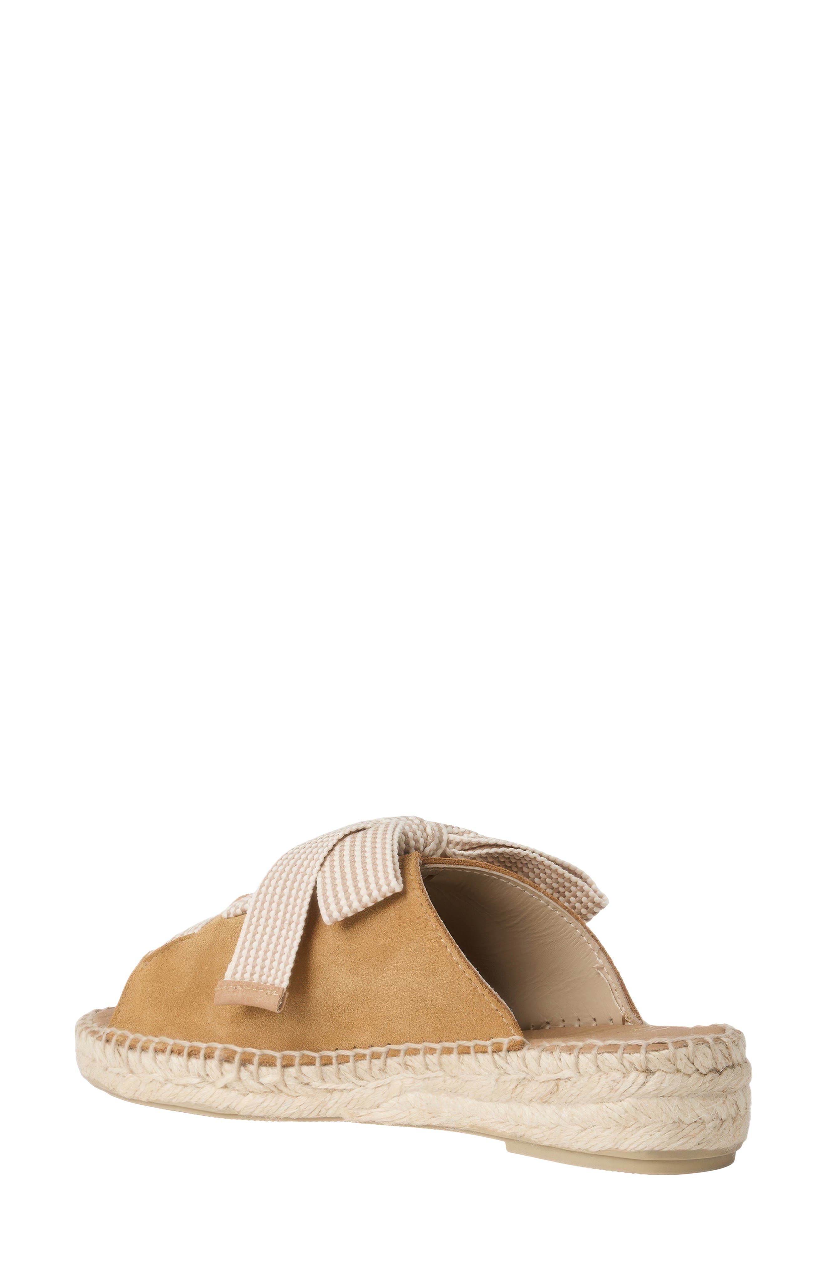 André Assous Cape Espadrille Slide Sandal, Alternate, color, Camel Suede