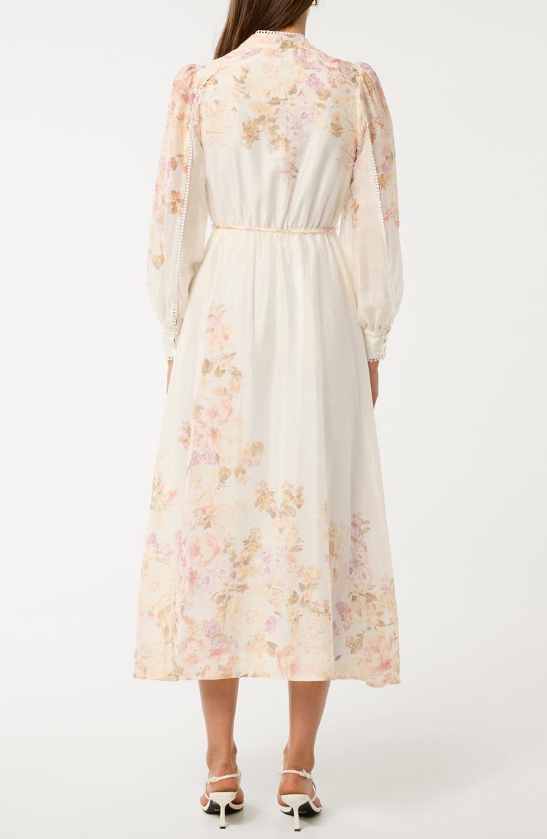 Ever New Placed Floral Long Sleeve Midi Dress, Alternate, color,