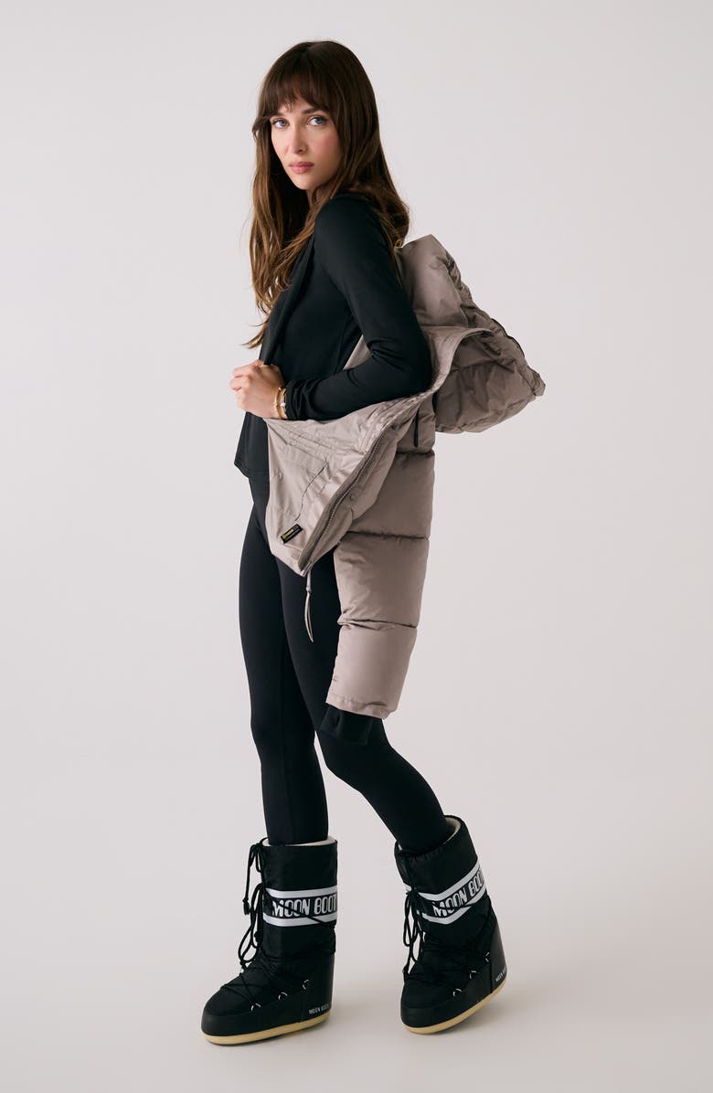 Lole London Waterproof 700 Fill Power Hooded Down Crop Puffer Jacket, Alternate, color, Pebble