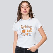 Hype and Vice Women's Hype and Vice White New York Knicks Cropped Baby T-Shirt
