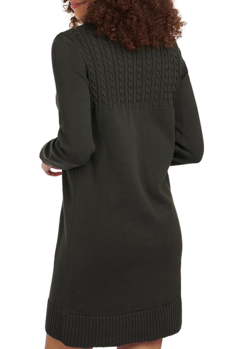 Stitch Guernsey Long Sleeve Sweater Dress, Alternate, color, OLIVE