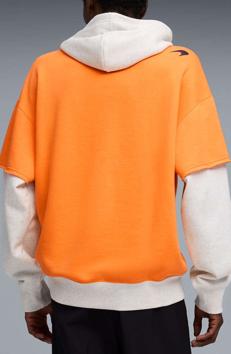 PUMA McLaren Layered Graphic Hoodie, Alternate, color, Papaya