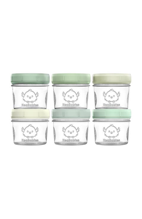 6-Pack Prep Jars Food Glass Containers