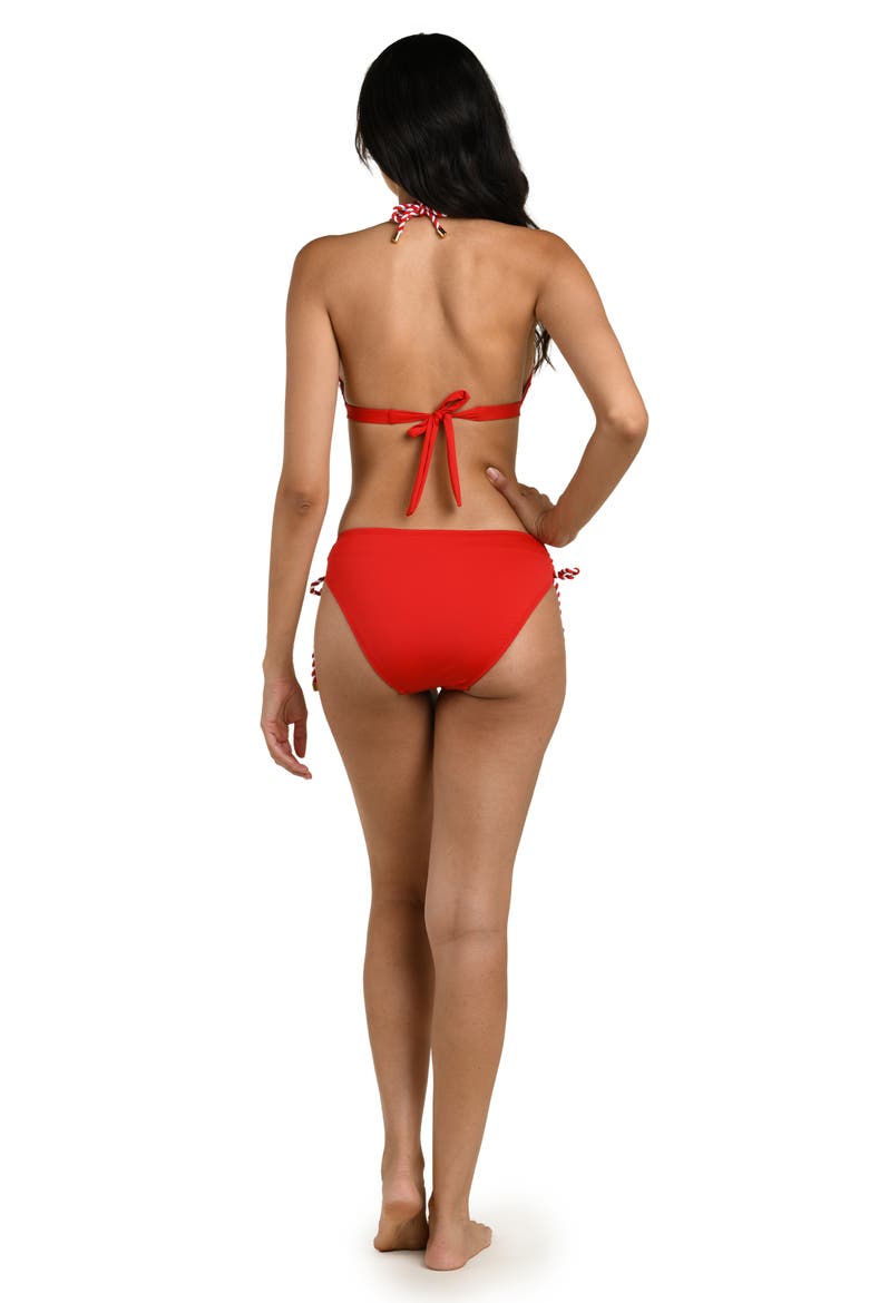 Mariner Halter Bikini Top, Alternate, color, RUBY