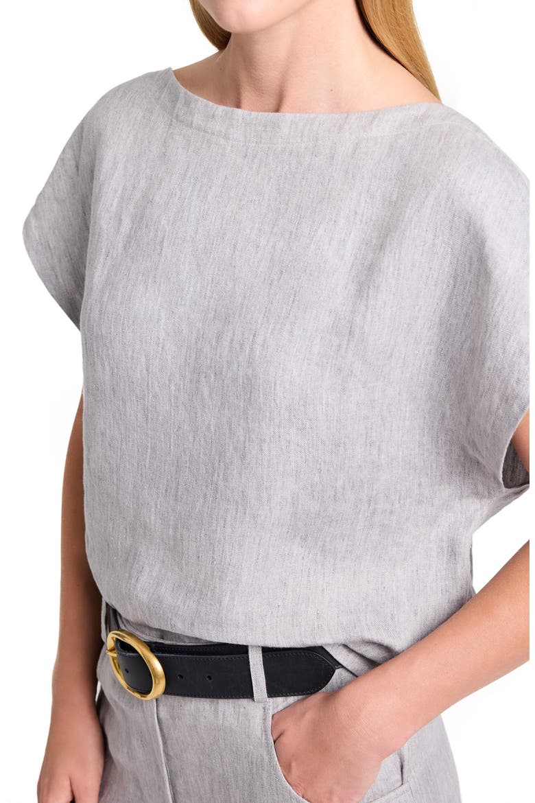 Simple Cap Sleeve Top, Alternate, color, LIGHT HEATHER GREY