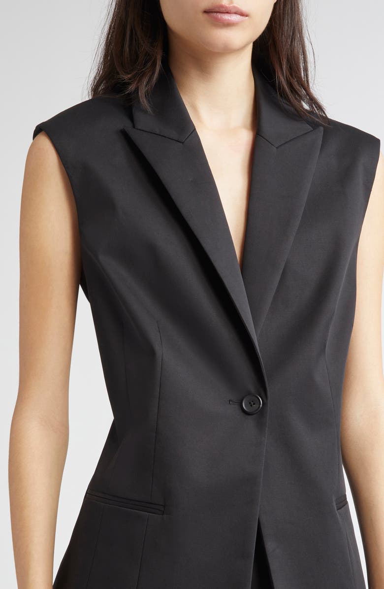 PARTOW Chiara Sleeveless Stretch Cotton Blazer, Alternate, color, Black