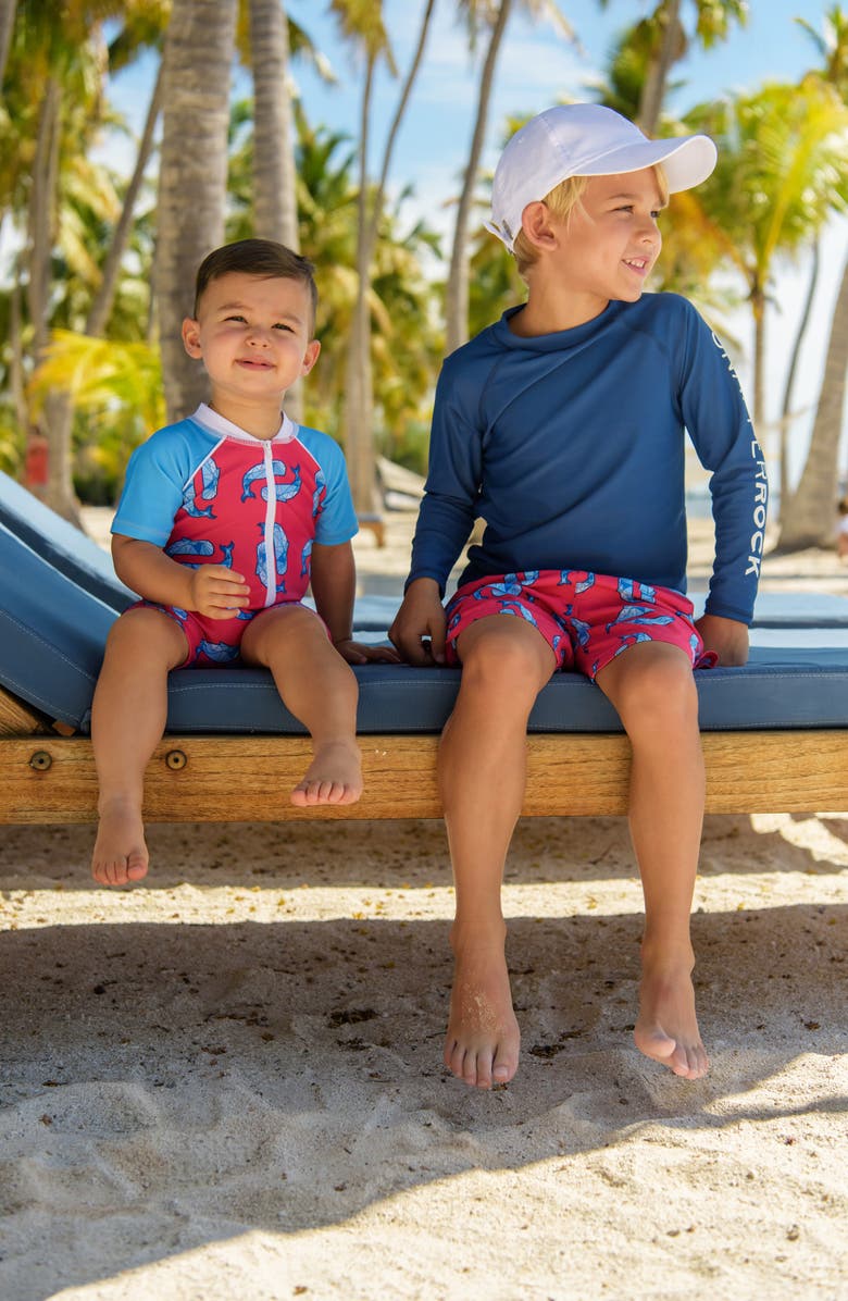 Snapper Rock Geo Whales Swim Trunks, Alternate, color,