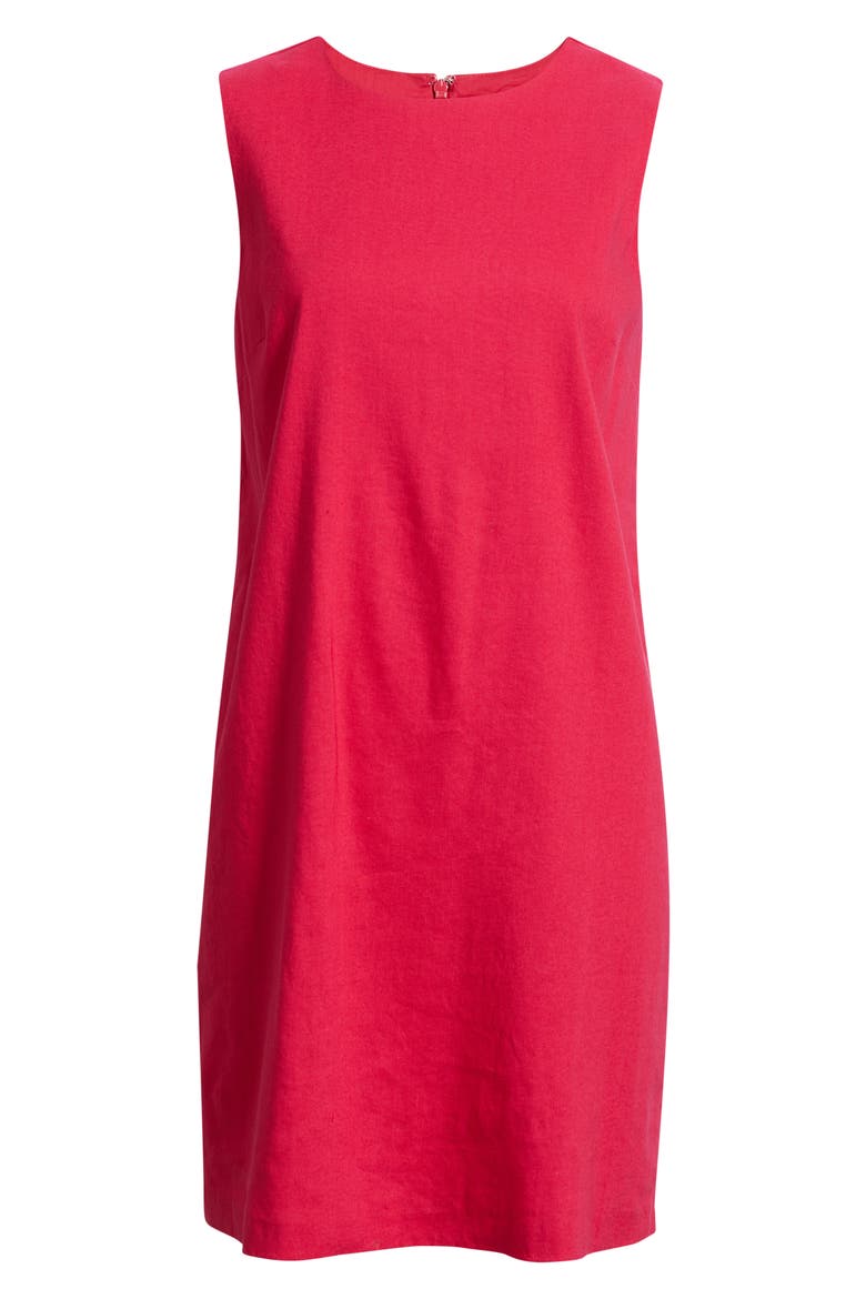 Sleeveless Linen Blend Minidress, Alternate, color, RED JAZZY
