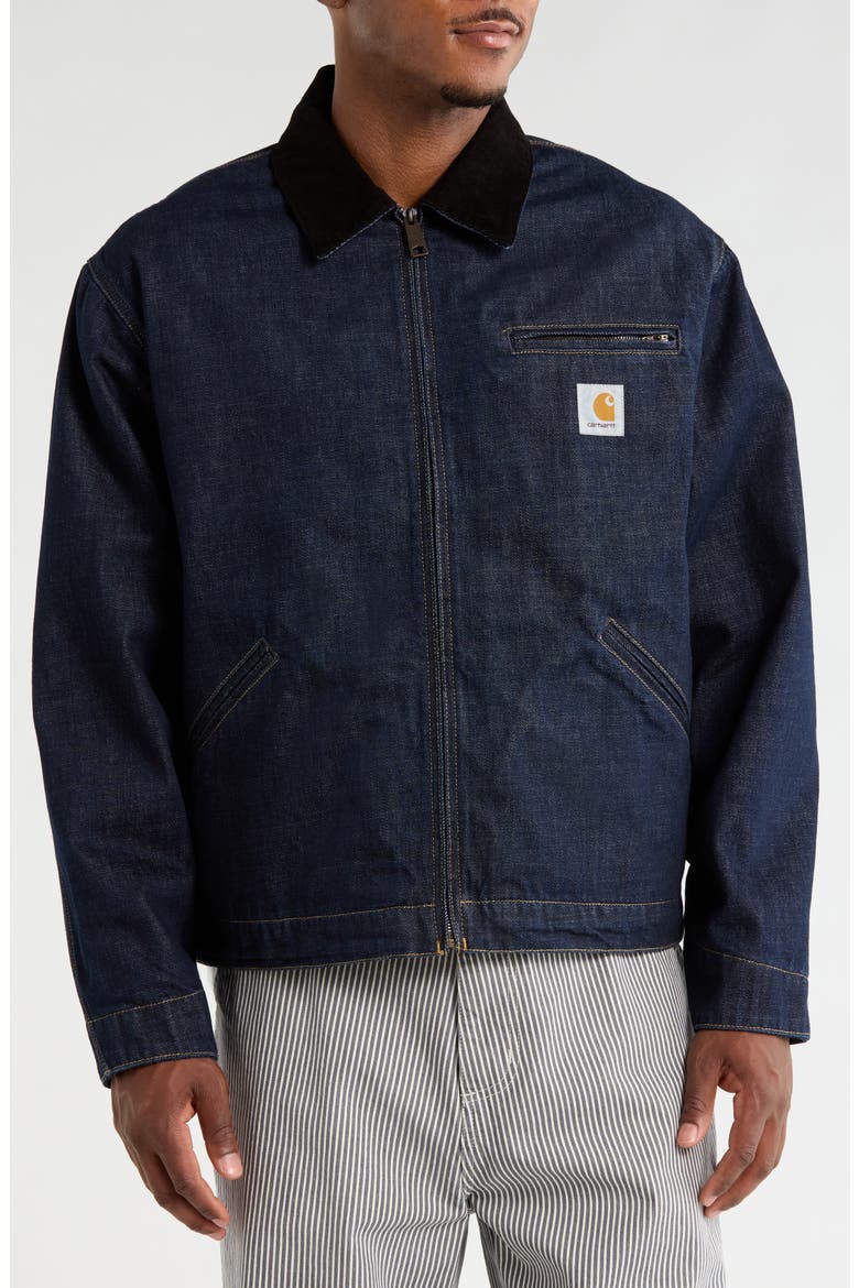 OG Detroit Denim Jacket, Alternate, color, BLUE / BLACK (RINSED)