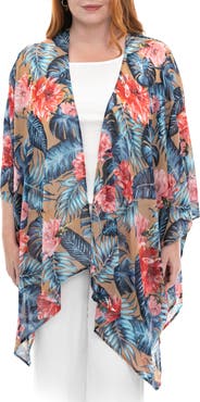 Nina Leonard Semi Sheer Open Front Topper