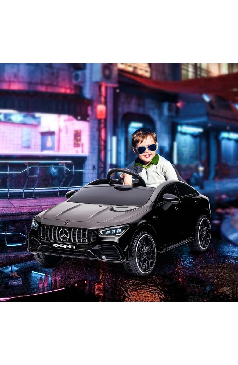 Qaba Mercedes-Benz AMG CLA 45 12V Kids Ride on Car w/ Remote, Suspension, Alternate, color, Black
