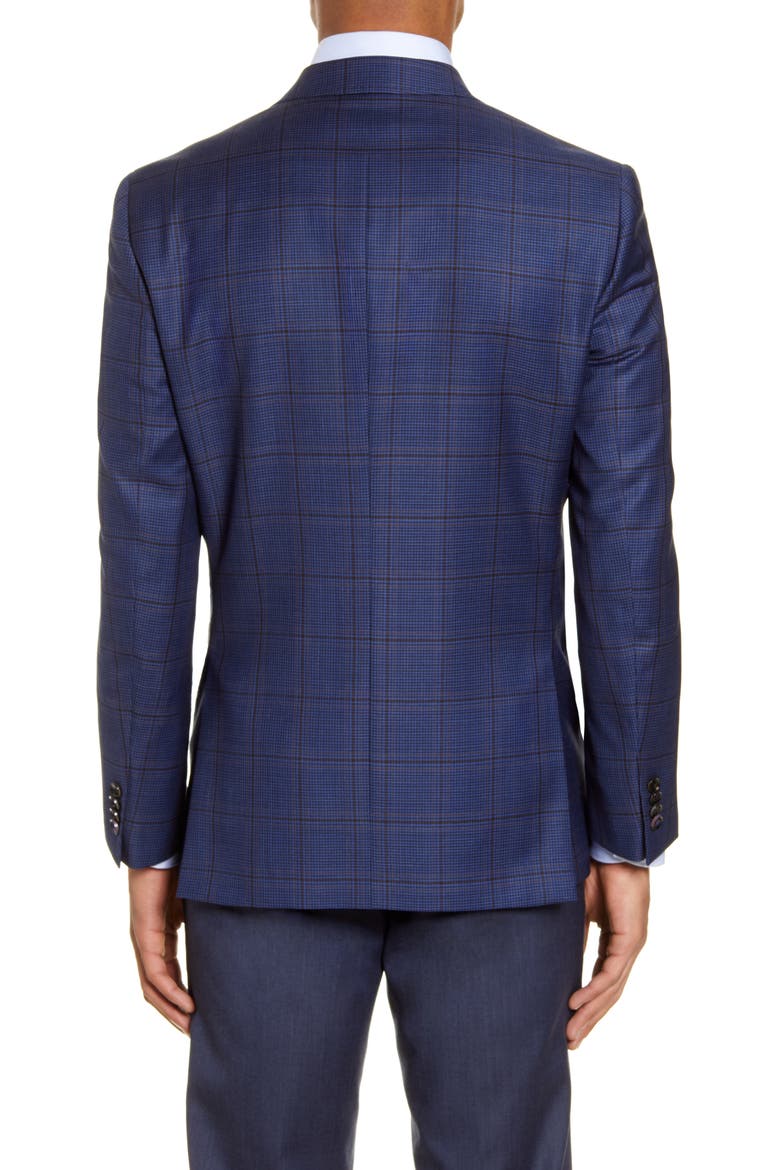 Jay Trim Fit Houndstooth Wool Sport Coat, Alternate, color, BLUE