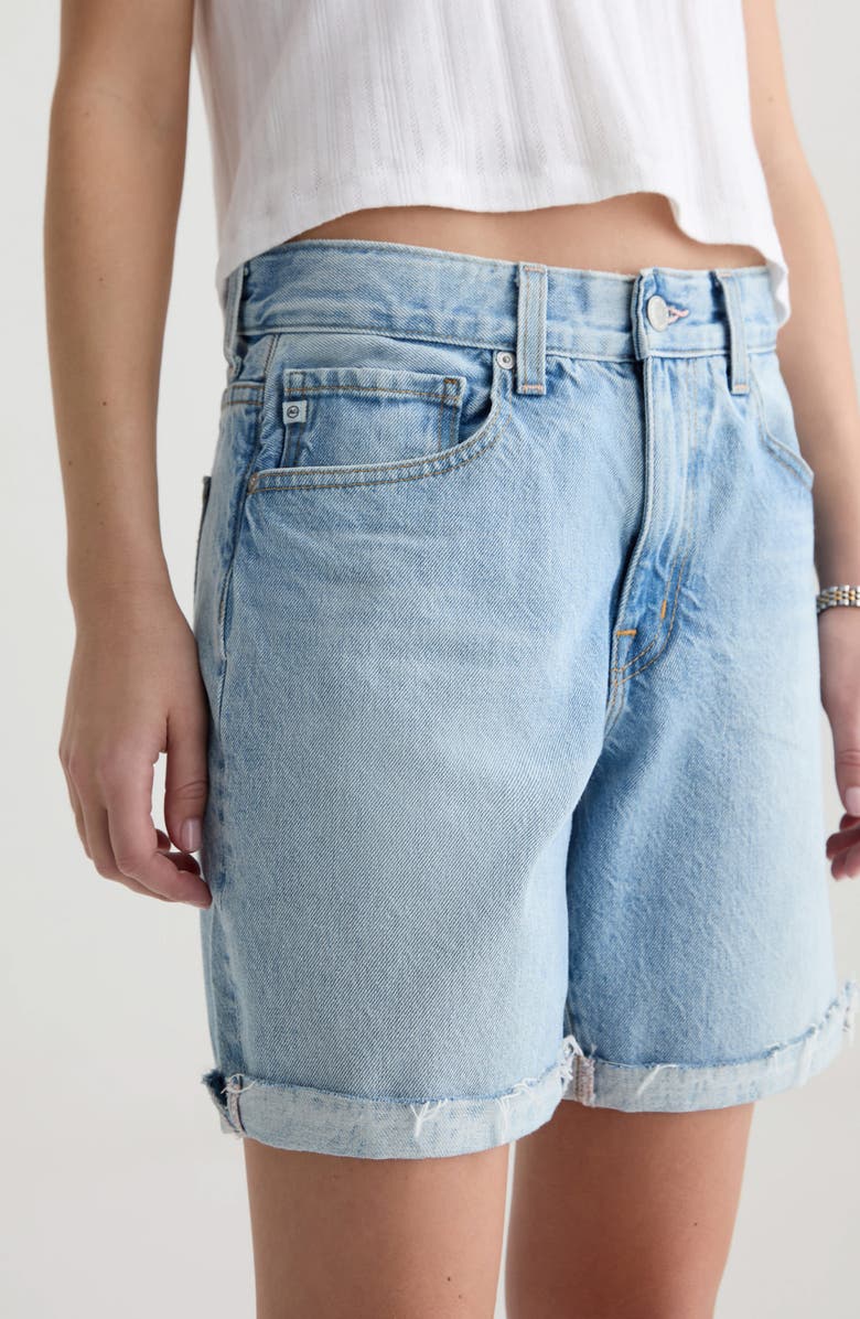 AG Ex-Boyfriend Mid Thigh Denim Cutoff Shorts, Alternate, color, Soft Focus