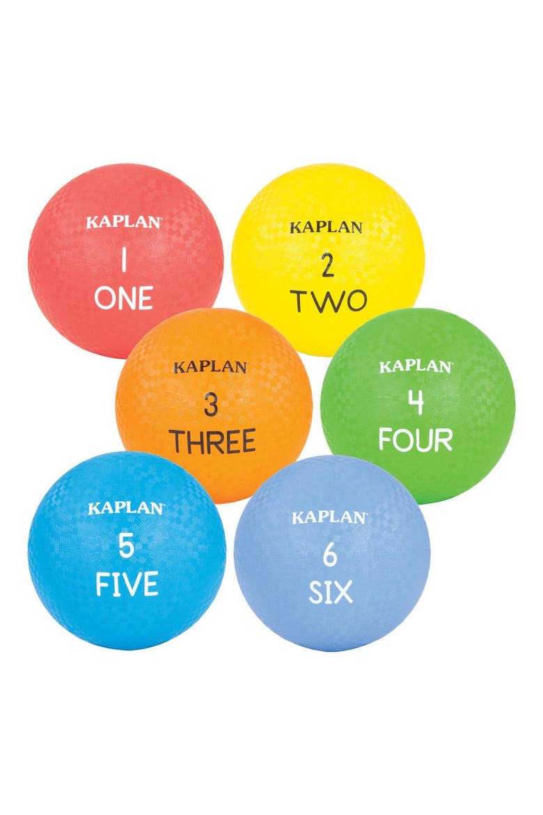 Colored Playground Balls - Set of 6, Main, color, Multicolored