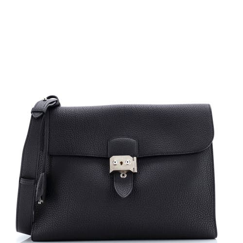 Pre-owned Hermes Hermes Sac A Depeches Messenger Bag Togo 29 In Black