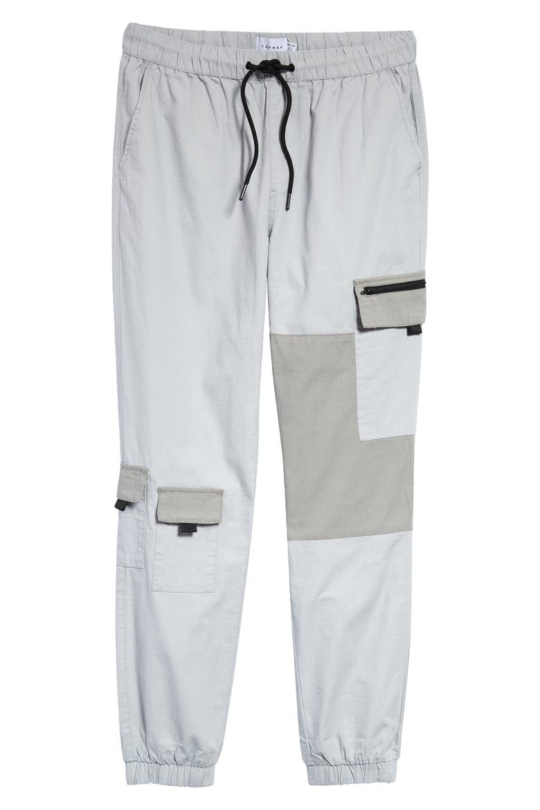 Men's Colorblock Ripstop Cargo Joggers, Alternate, color, GREY
