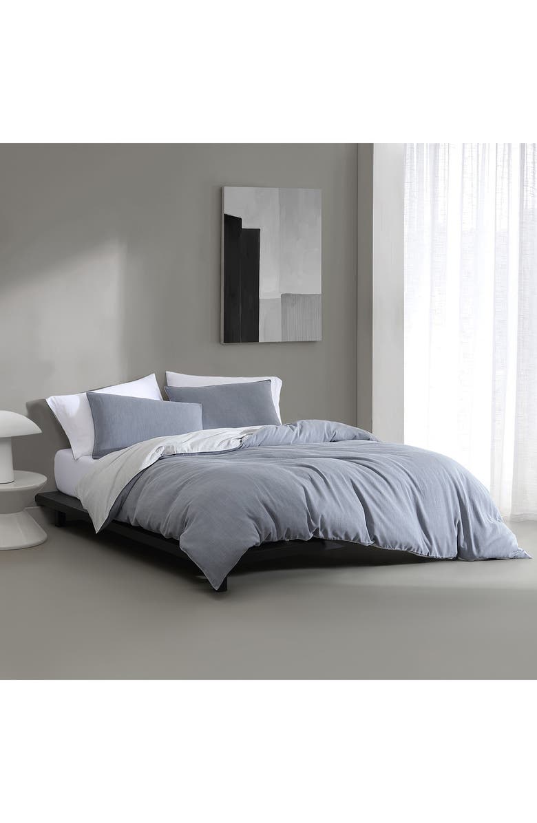 Calvin Klein Reversible Tencel<sup>®</sup> Lyocell Duvet Cover & Sham Set, Alternate, color, Blue