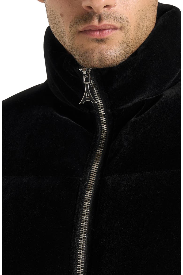 Manu Velvet Puffer Gilet, Alternate, color, Black