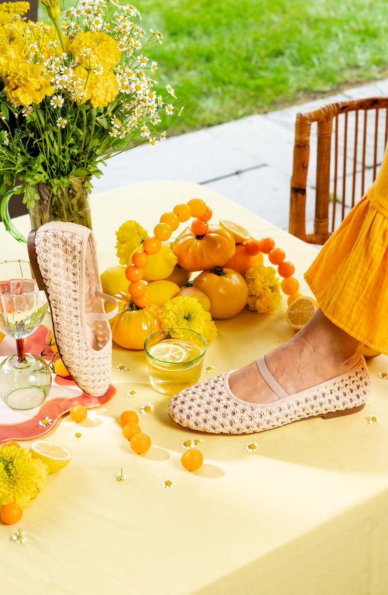 patricia green Monaco Raffia Mary Jane Ballet Flat, Alternate, color,