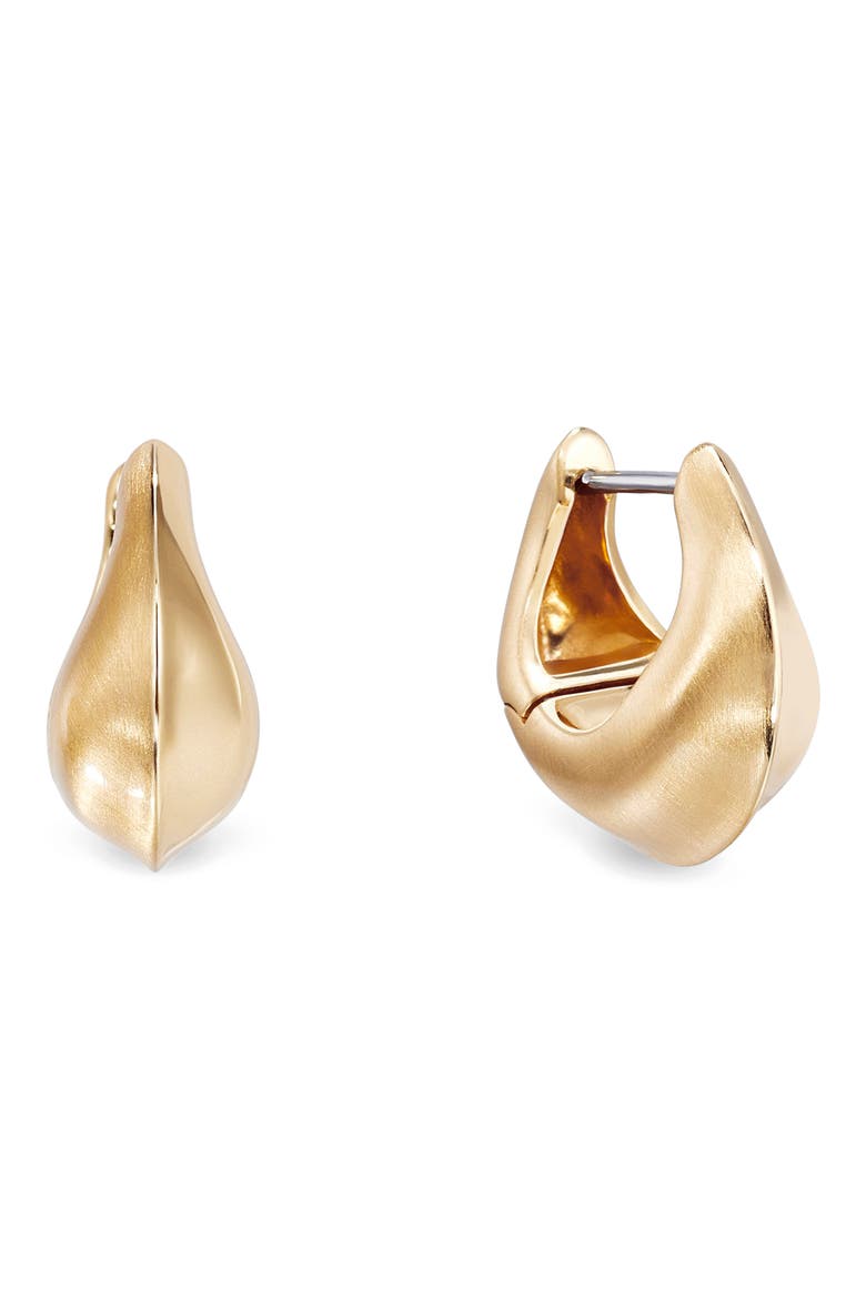 Tao Huggie Hoop Earrings, Main, color, GOLD