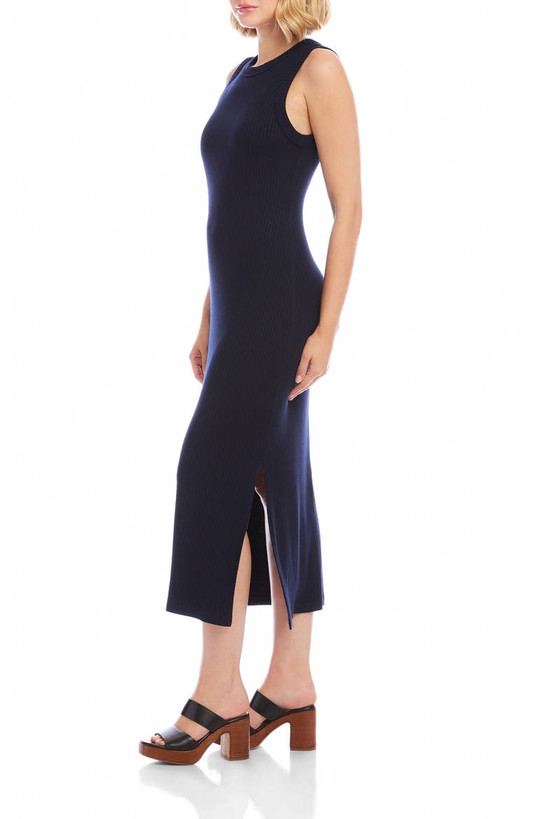 Rib Column Midi Dress, Alternate, color, NAVY
