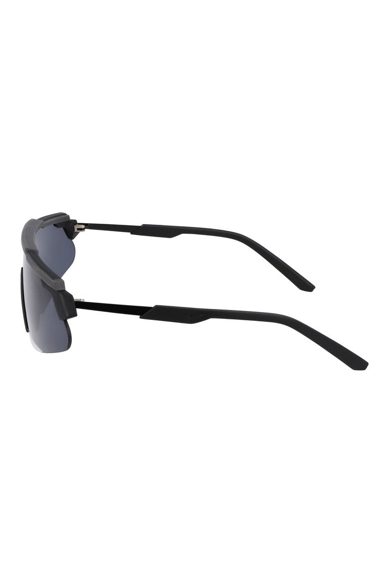 Marquee 66mm Oversize Shield Sunglasses, Alternate, color, DARK GREY/ DARK GREY