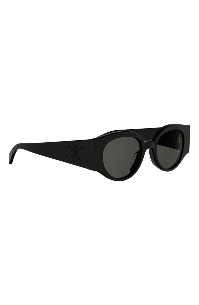 CELINE Triomphe Stamp 50mm Butterfly Sunglasses, Alternate, color, Shiny Black / Smoke