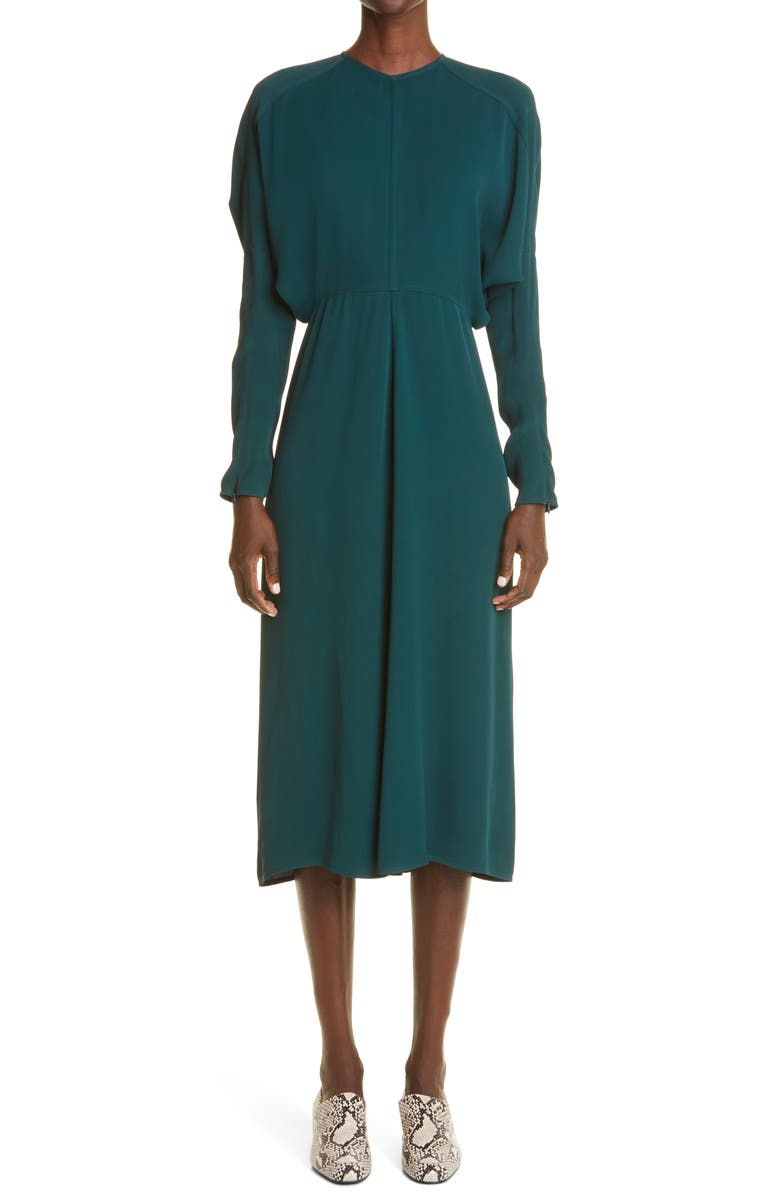 Victoria Beckham Dolman Long Sleeve Midi Dress, Main, color, 