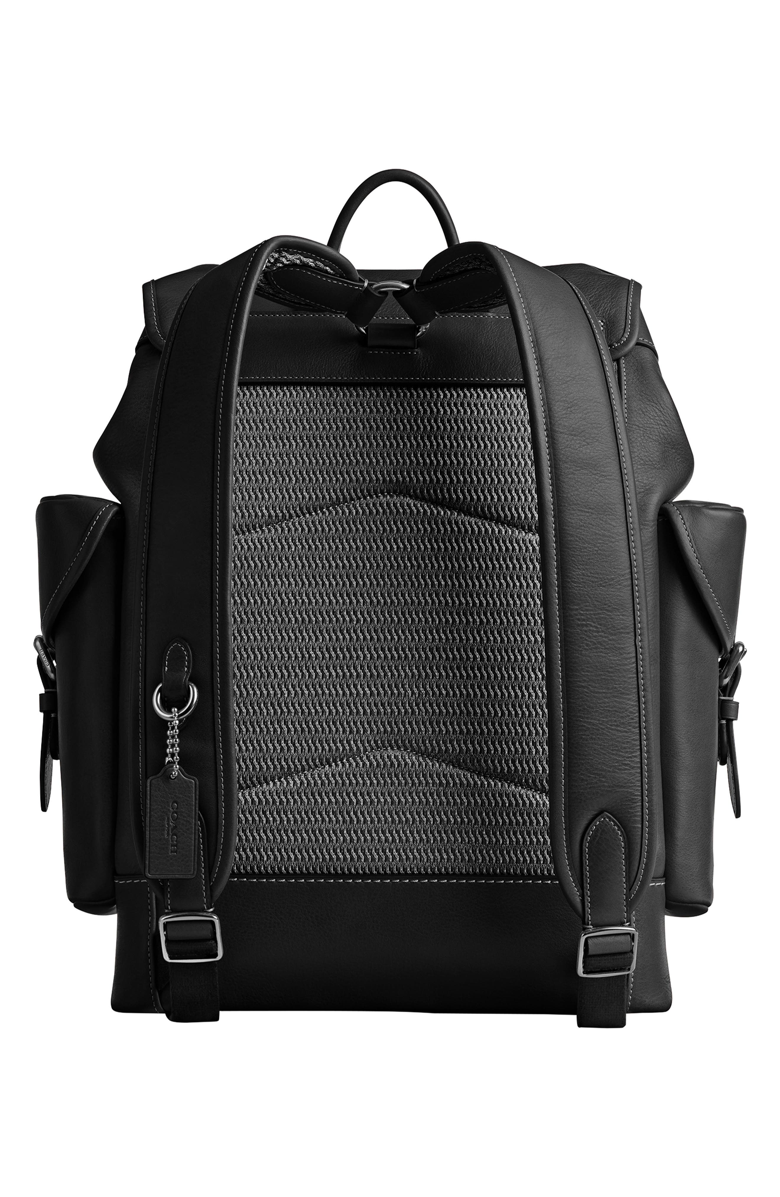COACH Hitch Leather Backpack, Alternate, color, 