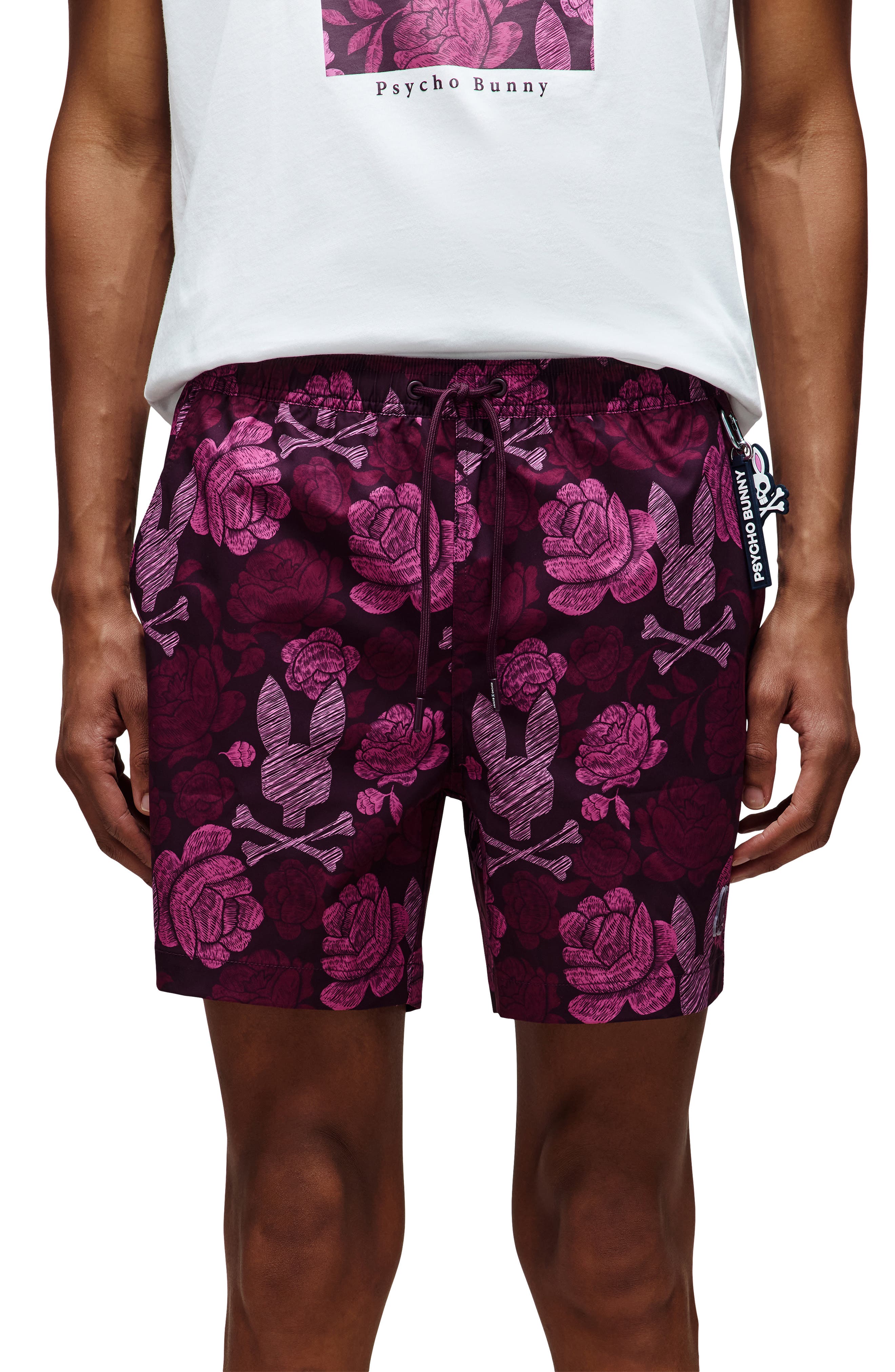 Psycho Bunny Rowen Print Swim Trunks