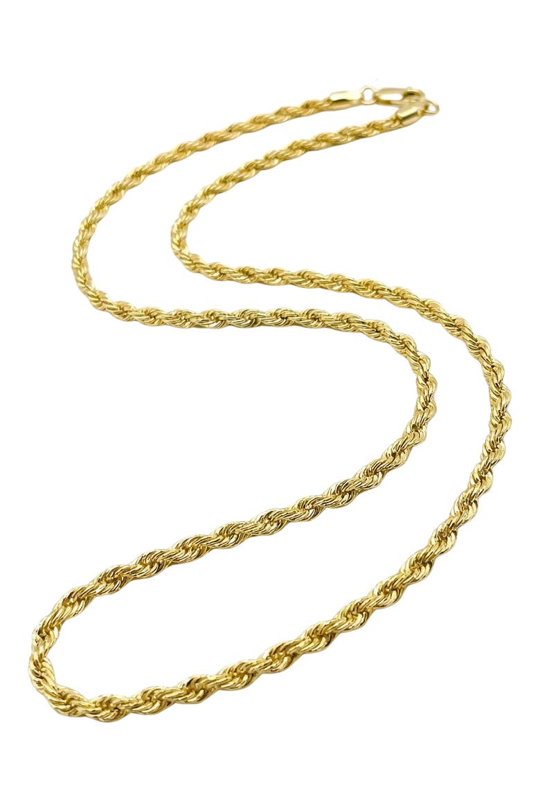 Men's Rope Chain Necklace, Alternate, color, GOLD