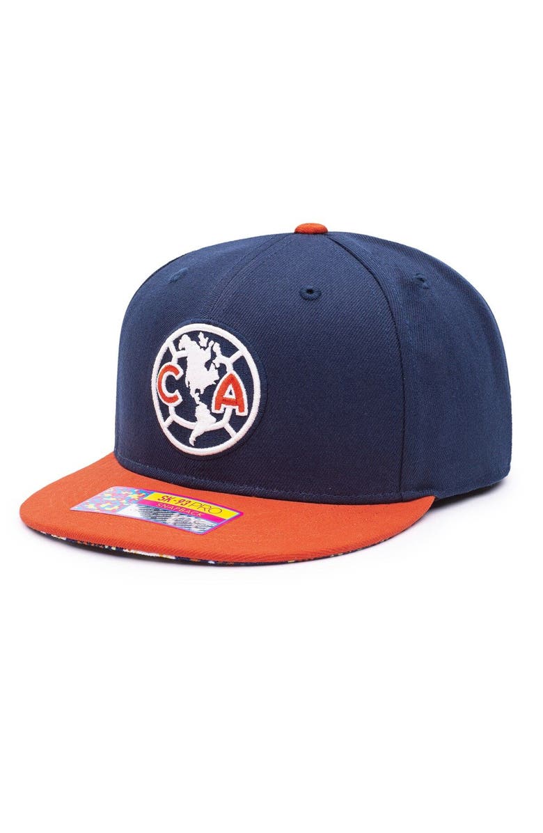 FAN INK Men's Navy/Orange Club America Día de Muertos Snapback Hat, Alternate, color, 