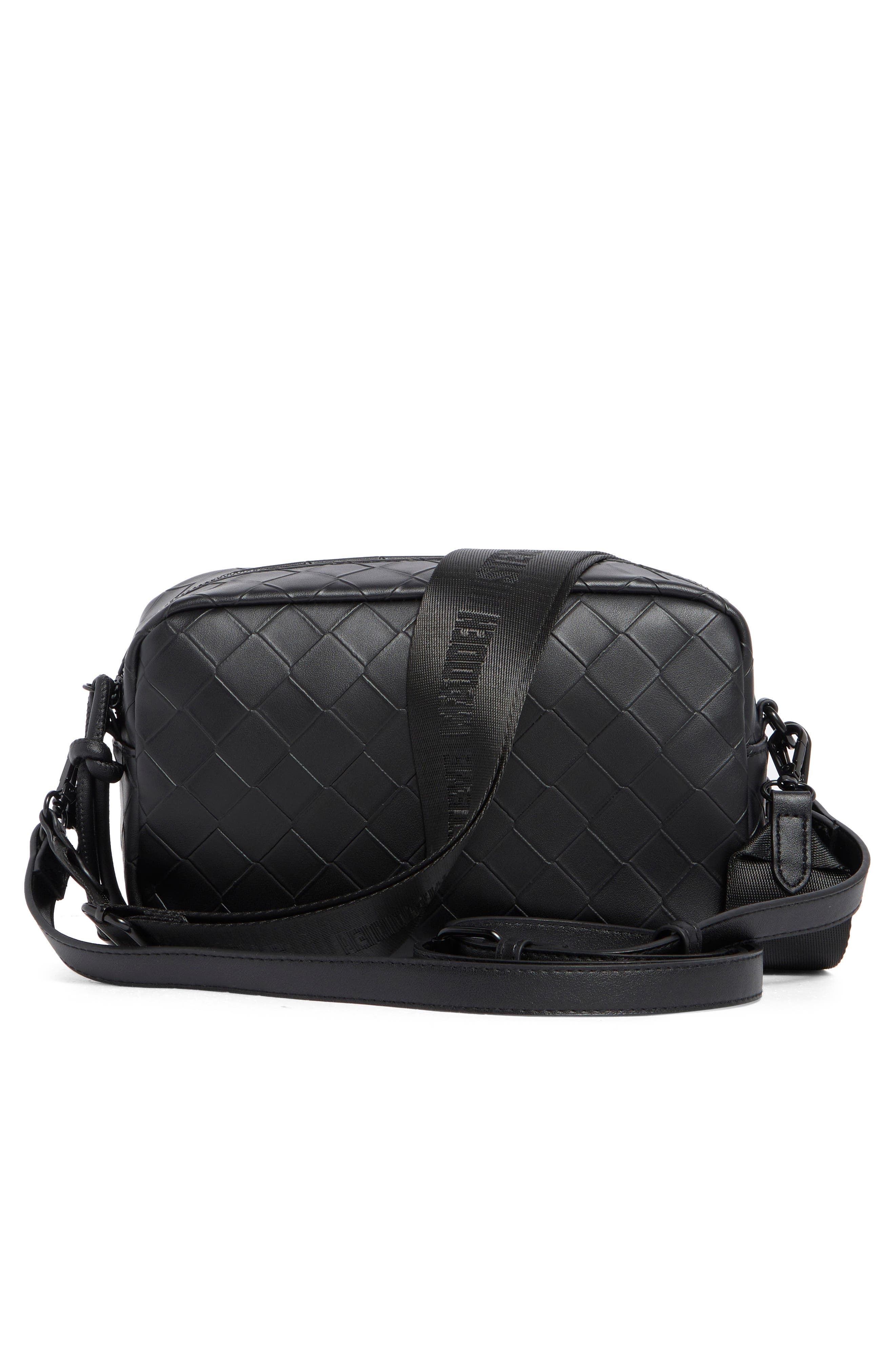 Steve Madden Embossed Woven Crossbody Bag, Alternate, color, Black