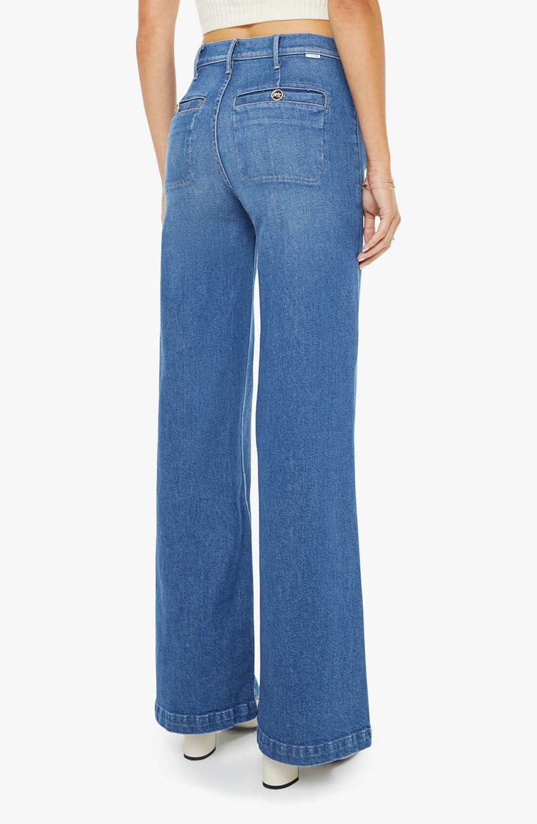 MOTHER The Stashed Hustler Roller Patch Flare Leg Jeans, Alternate, color, Whisk Me Away