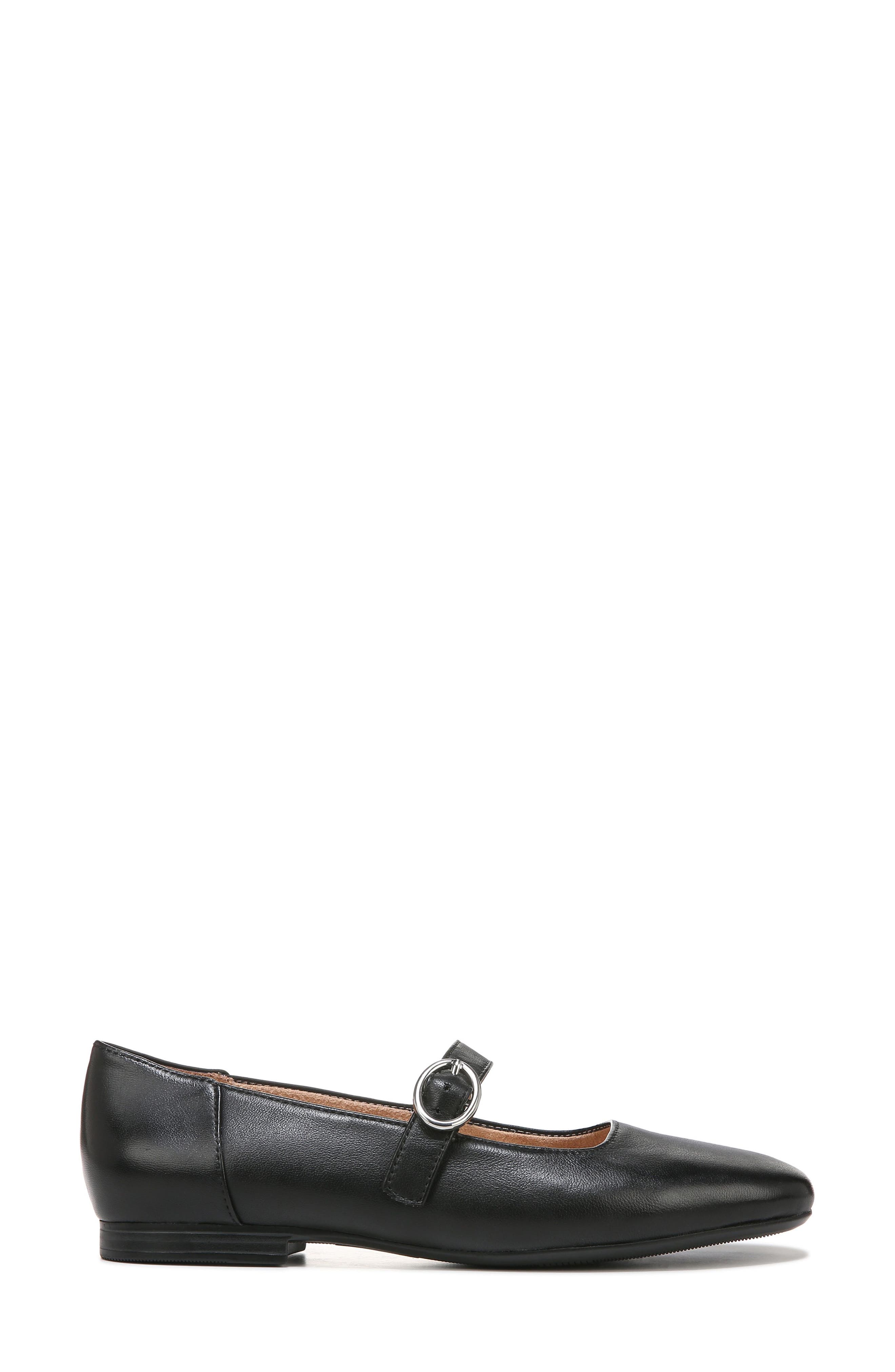 Naturalizer Kelly Mary Jane Flat, Alternate, color, Black Leather