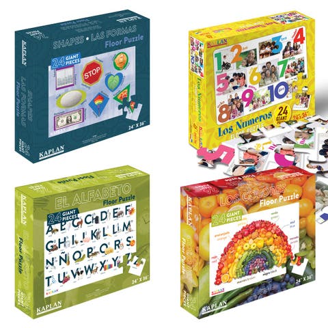 Spanish & Bilingual 24-Piece Floor Puzzles - Set of 4