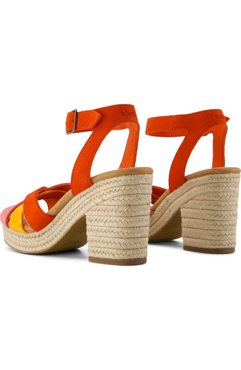 TOMS Majorca Ankle Strap Platform Sandal, Alternate, color, Red