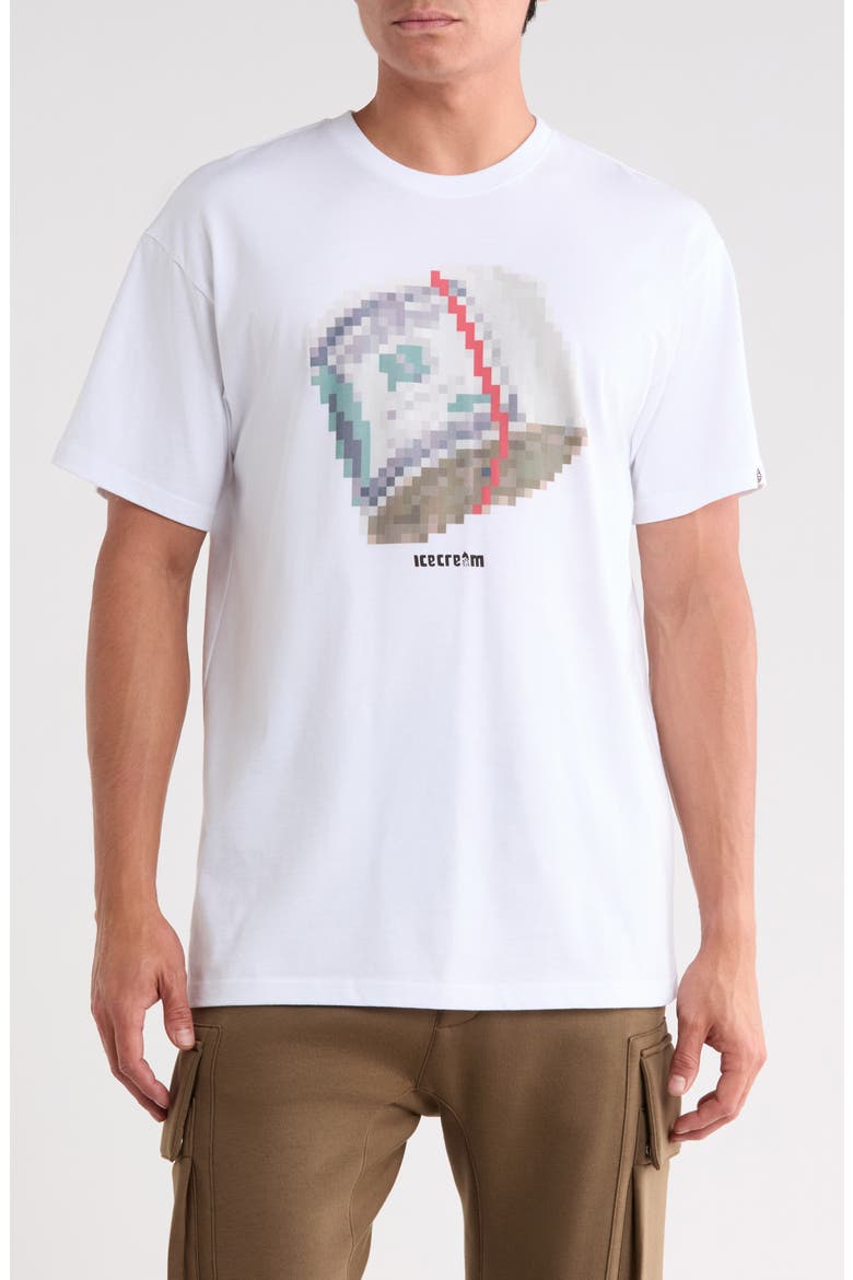 Pixel Graphic Cotton T-Shirt, Main, color, WHITE