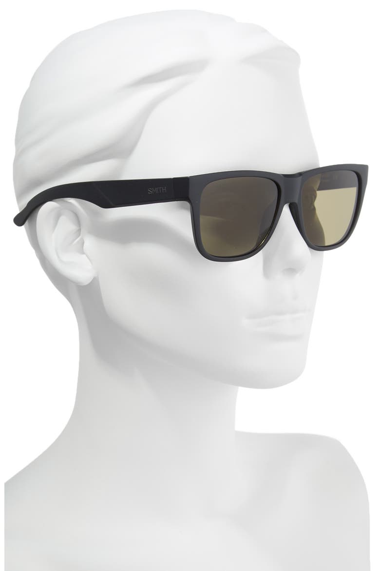 Lowdown 2 55mm ChromaPop™ Polarized Square Sunglasses, Alternate, color, MATTE BLACK / CHROMAPOP POLARIZED GRAY GREEN