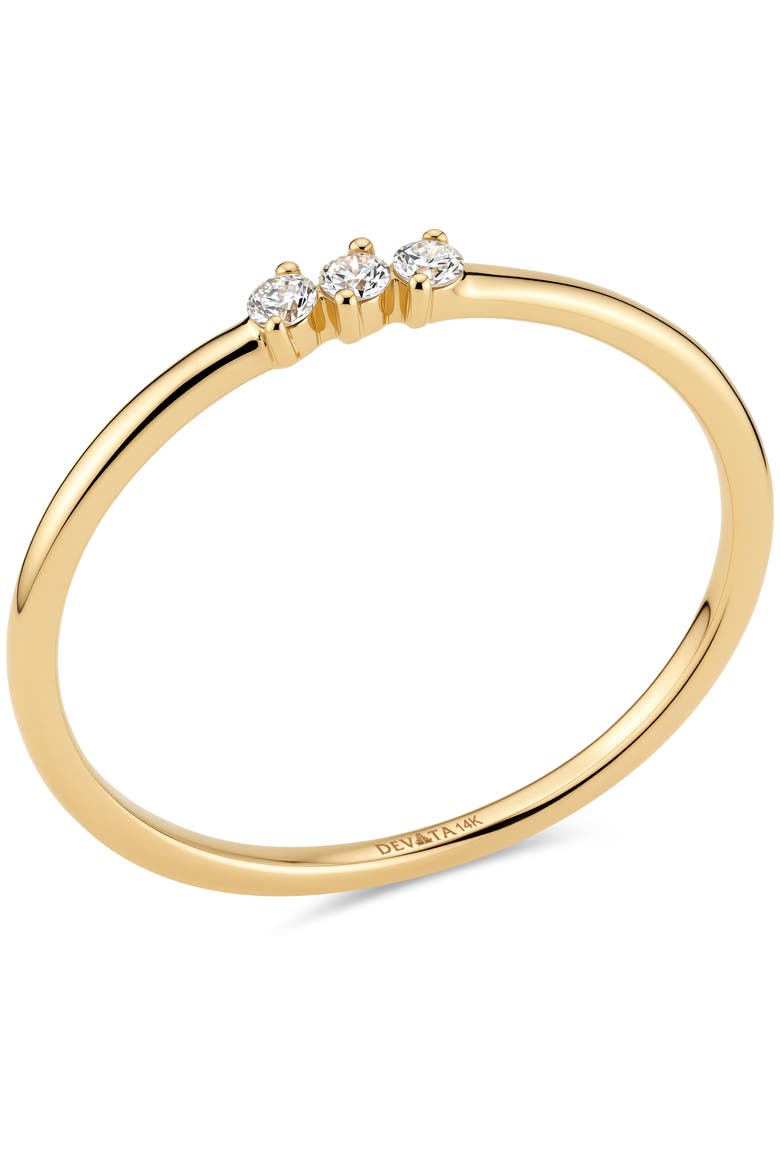 Triple Round Lab Grown Diamond Ring in 14K Gold, Alternate, color, Yellow Gold
