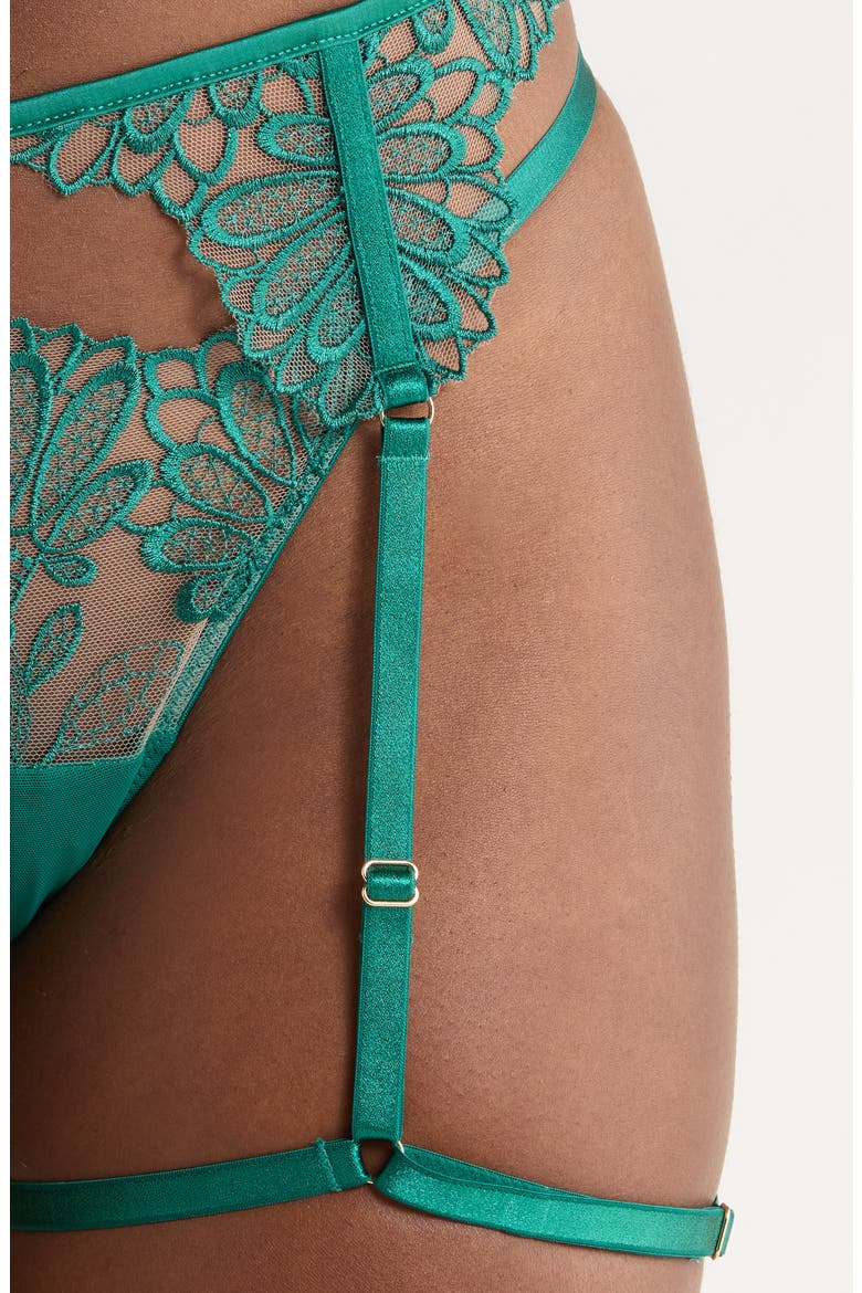 Amaris Garter Belt, Alternate, color, AVENTURINE GREEN/ SHEER