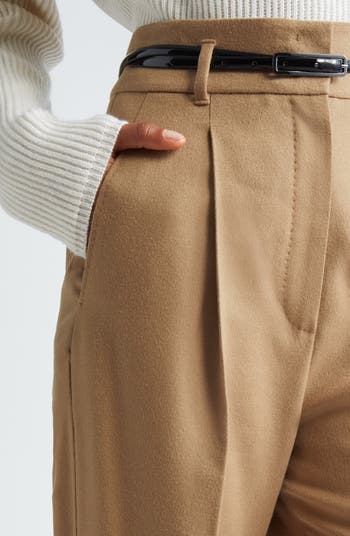 Max Mara Studio Zac Belted Virgin Wool Wide Leg Trousers
